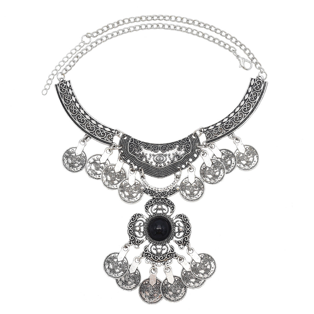 Collar de aleación con borlas bohemias para mujer