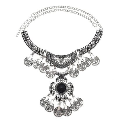 Collar de aleación con borlas bohemias para mujer