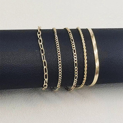 Bohemian Minimalist Women Metal Figaro Chain Bracelet