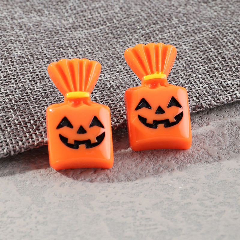 Pendientes unisex de plástico con forma de calabaza y fantasma para Halloween