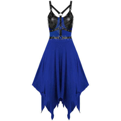 Robe à ourlet irrégulier style gothique pour femme