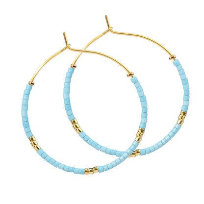 Pendientes bohemios de cuentas multicolores para mujer
