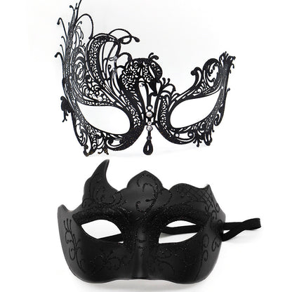 Masquerade Carnival Black Half Face Diamond Mask