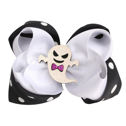 Pince à cheveux citrouille avec nœud pour enfants, accessoires pour cheveux d'Halloween