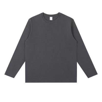 Men And Women Casual Solid Color Long Sleeve Blank T-Shirt