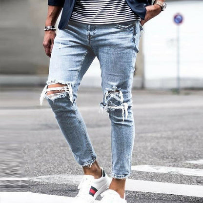 Men's Fashion Casual Ripped Slim Fit Stretch Jeans