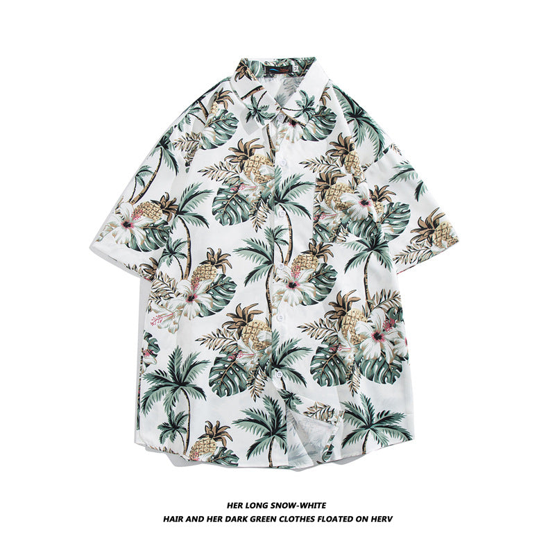 Camisa hawaiana informal vintage de vacaciones para hombre