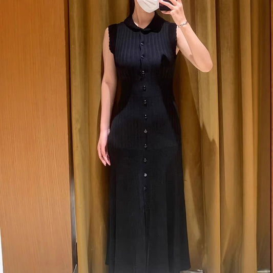 Women Fashion Chic Solid Color Knitted Dress
