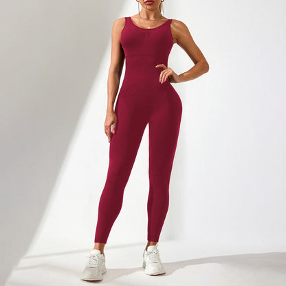 Women Seamless U-Shaped Backless Sports Jumpsuits - Athletic & Stylish