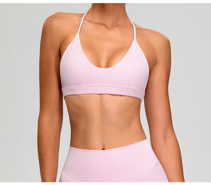 Soutien-gorge de sport licou à la mode pour femmes, couleur unie, pour le yoga