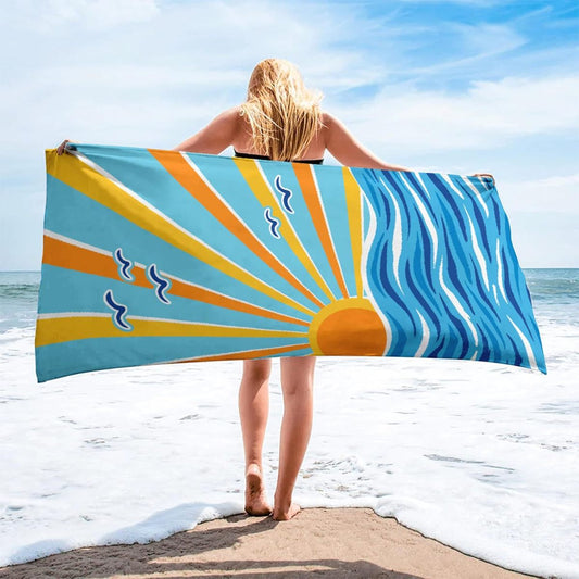 Toalla de playa de microfibra con estampado digital informal de moda