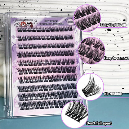 Faux cils mixtes à 32 rangées, en fibres chimiques