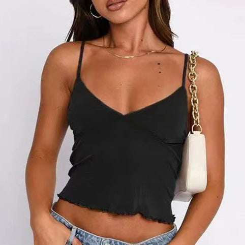 Women Fashion Sexy Mesh Stitching Camisole Crop Top