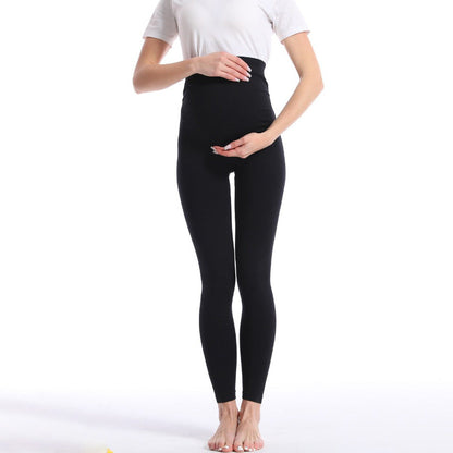 Leggings de yoga elásticos de color sólido informales para mujeres embarazadas