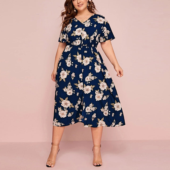 Navy Floral Dress