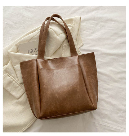 Bolso de mano retro informal de gran capacidad para mujer