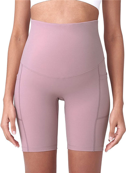 Short de yoga décontracté de couleur unie pour femmes enceintes
