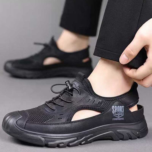 Sandales plates à enfiler pour homme - Chaussures polyvalentes en coton