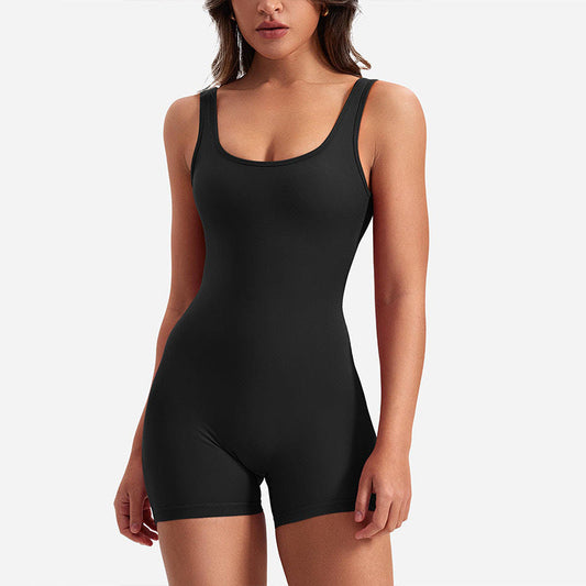 Combinaison de sport sexy dos nu à col en U pour femme