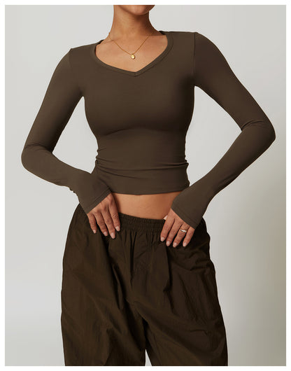 Casual Quick-Drying Long-Sleeve Yoga T-Shirt