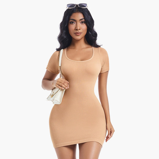 Women Fashion Solid Color Slim-Fit Yoga Dress