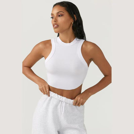 Women Fashion Solid Color Quick-Drying Sports Tank Top