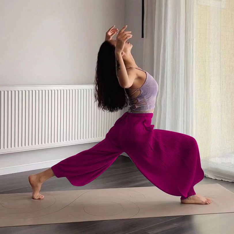 Women Casual Solid Color Loose Yoga Pants