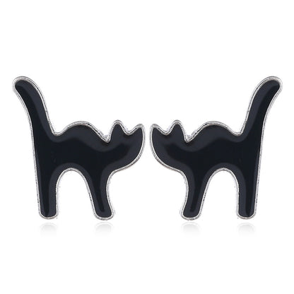 Halloween Women Fashion Drip Oil Spider Web Earrings