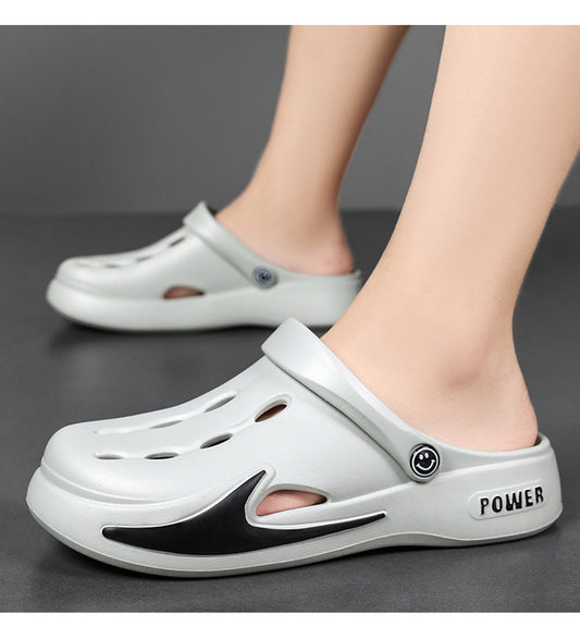 Zapatos casuales con suela gruesa y agujeros antideslizantes para mujer