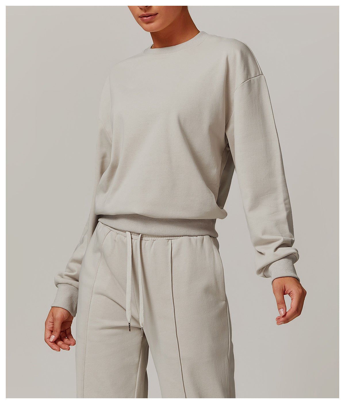 Women Fashion Casual Solid Color Long-Sleeve Sweatshirt