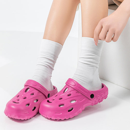 Pantuflas antideslizantes de color liso informales a la moda para mujer