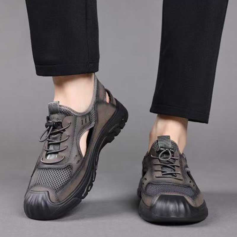 Sandales plates à enfiler pour homme - Chaussures polyvalentes en coton