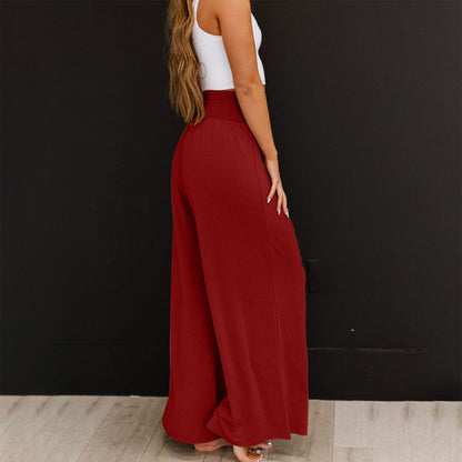 Women Casual Solid Color Cotton And Linen Pants