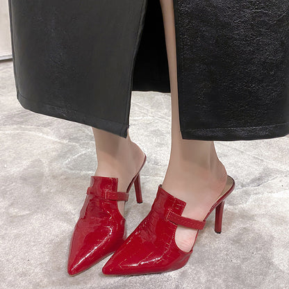 Chaussures à talons hauts et bout pointu pour femmes, couleur unie, sexy