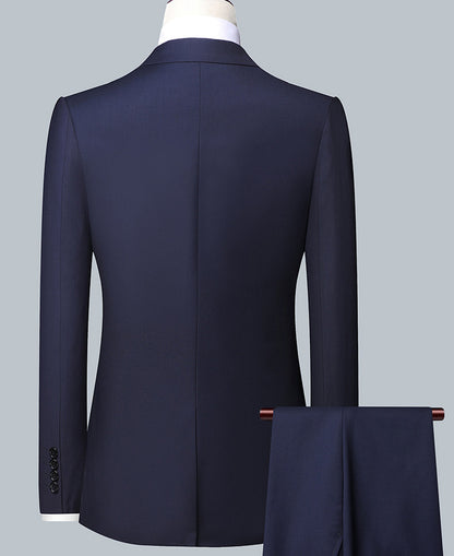 Conjunto de abrigo y pantalón de solapa para hombre, informal, de negocios, sin planchado