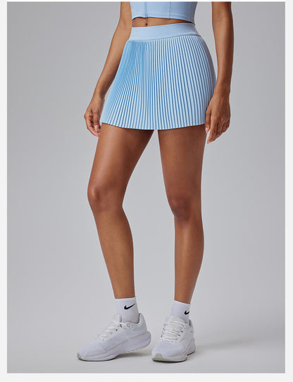 Jupe-short de yoga respirante de couleur unie pour femmes