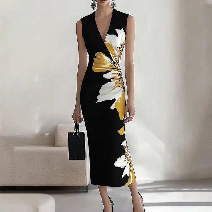 Navy Blue Floral Dress