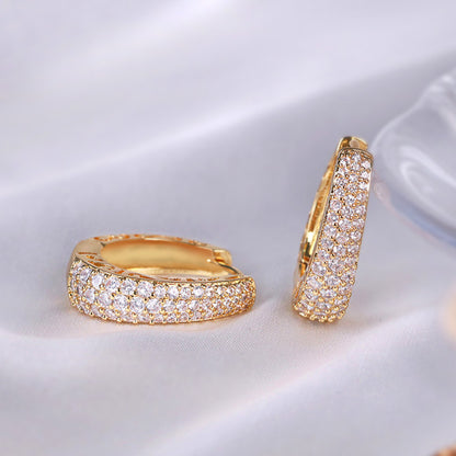Women Fashion Simple Hollow-Out Zircon Earring