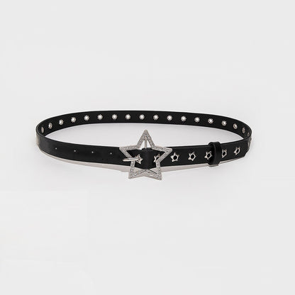 Cinturón con hebilla de metal en forma de estrella para mujer