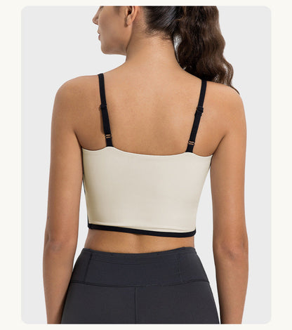 Soutien-gorge de sport sexy à coutures contrastées pour femmes