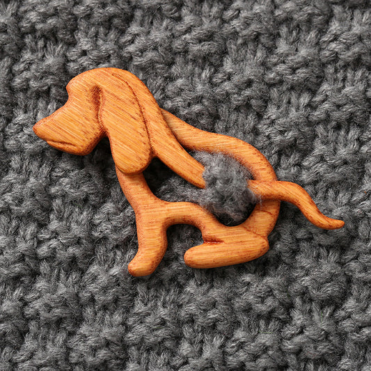 Broches en bois représentant des animaux pour la mode féminine