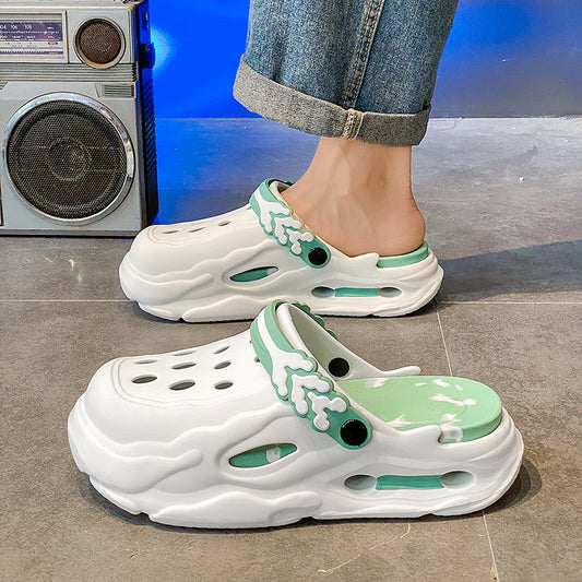 Zapatos casuales antideslizantes y transpirables con agujeros a la moda para hombre