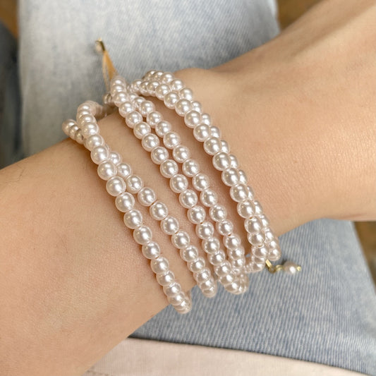 Women Fashion Elegant Pearl Beaded Bracelet