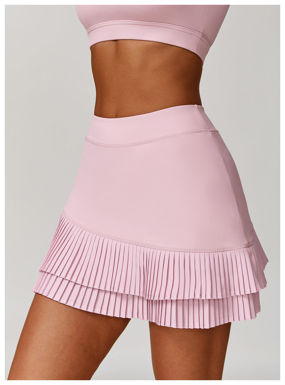 Women Fashion Casual Solid Color High Waist Skirt