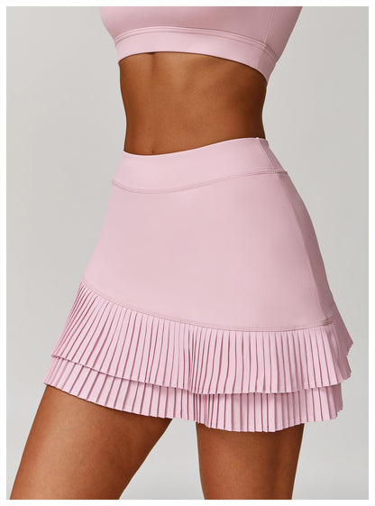 Women Fashion Casual Solid Color High Waist Skirt