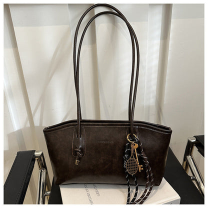 Bolso tote informal con colgante de béisbol de color liso para mujer