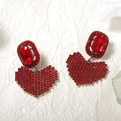Boucles d'oreilles géométriques à strass pour femmes