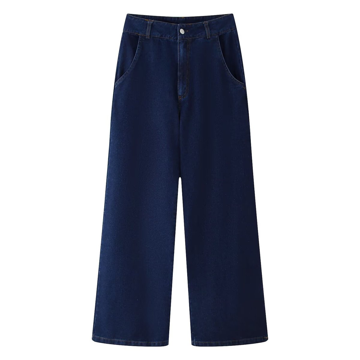 Conjunto de dos piezas de abrigo vaquero informal para mujer, manga larga, cintura alta y jeans