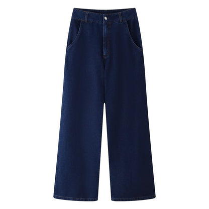Conjunto de dos piezas de abrigo vaquero informal para mujer, manga larga, cintura alta y jeans