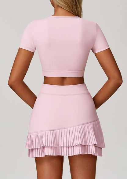 Women Fashion Casual Solid Color High Waist Skirt